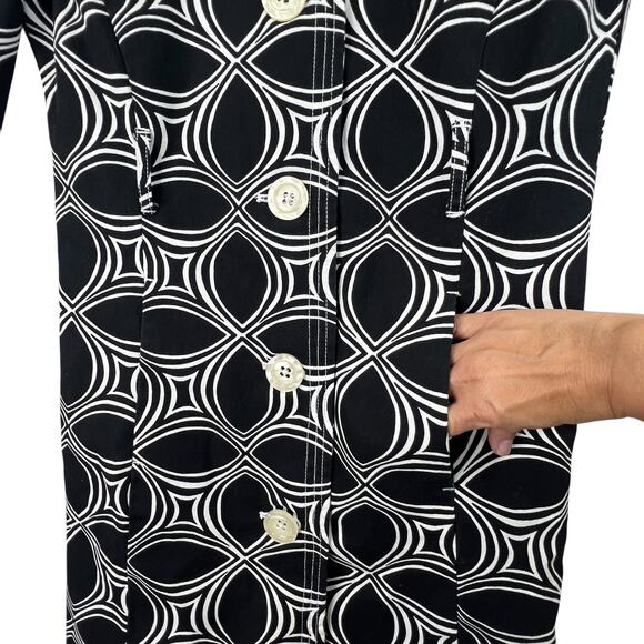 Banana Republic Factory Black White Geometric Jacket XSP Trench Coat Classic - Picture 6 of 12